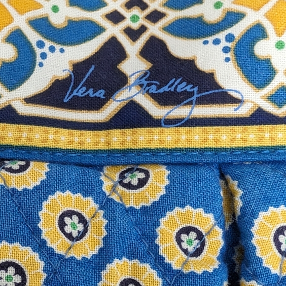 Vera Bradley Riviera Blue Bucket Bag/Purse and Cosmetics/Glasses Case - Picture 8 of 10